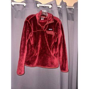 Patagonia Jacket Size Small Womens Maroon Red ReTool 1/4 Snap T Fleece Pullover